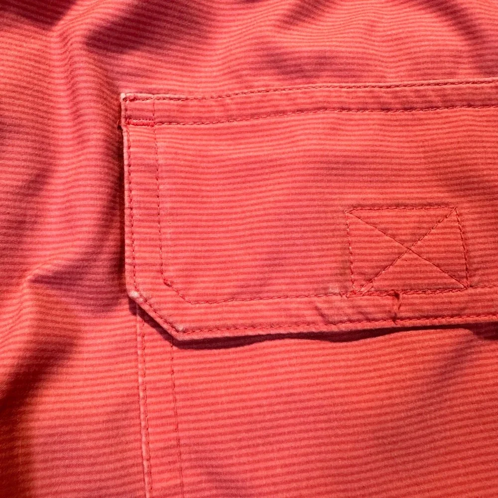 Vineyard Vines Swim Trunks Mens Large Coral Pink Striped Beach Preppy